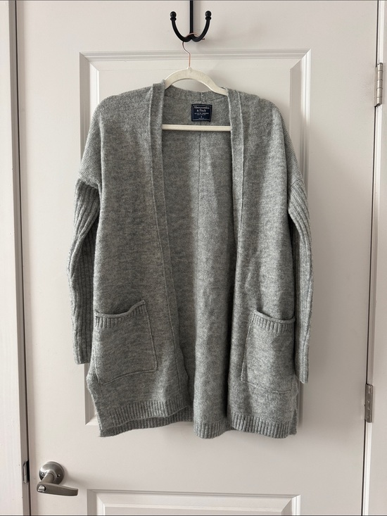 Abercrombie & Fitch Sweaters - Abercrombie & Fitch Light Gray Open-Front Women's Cardigan